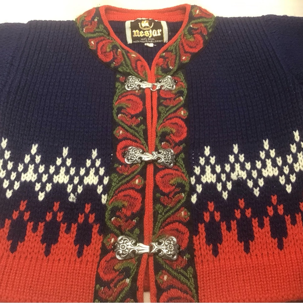 Nesjar Norwegian Wool Sweater Vintage Child’s Size 2 Holiday